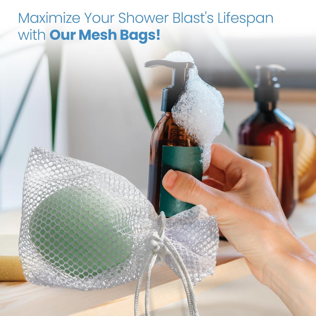 Ginger Lily Farms Botanicals Shower Blast Mesh Bag – 12 Pack (White)