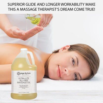 Ginger Lily Farms Ultra-Lite Massage Oil – 1 Gallon, Vegan & Cruelty-Free