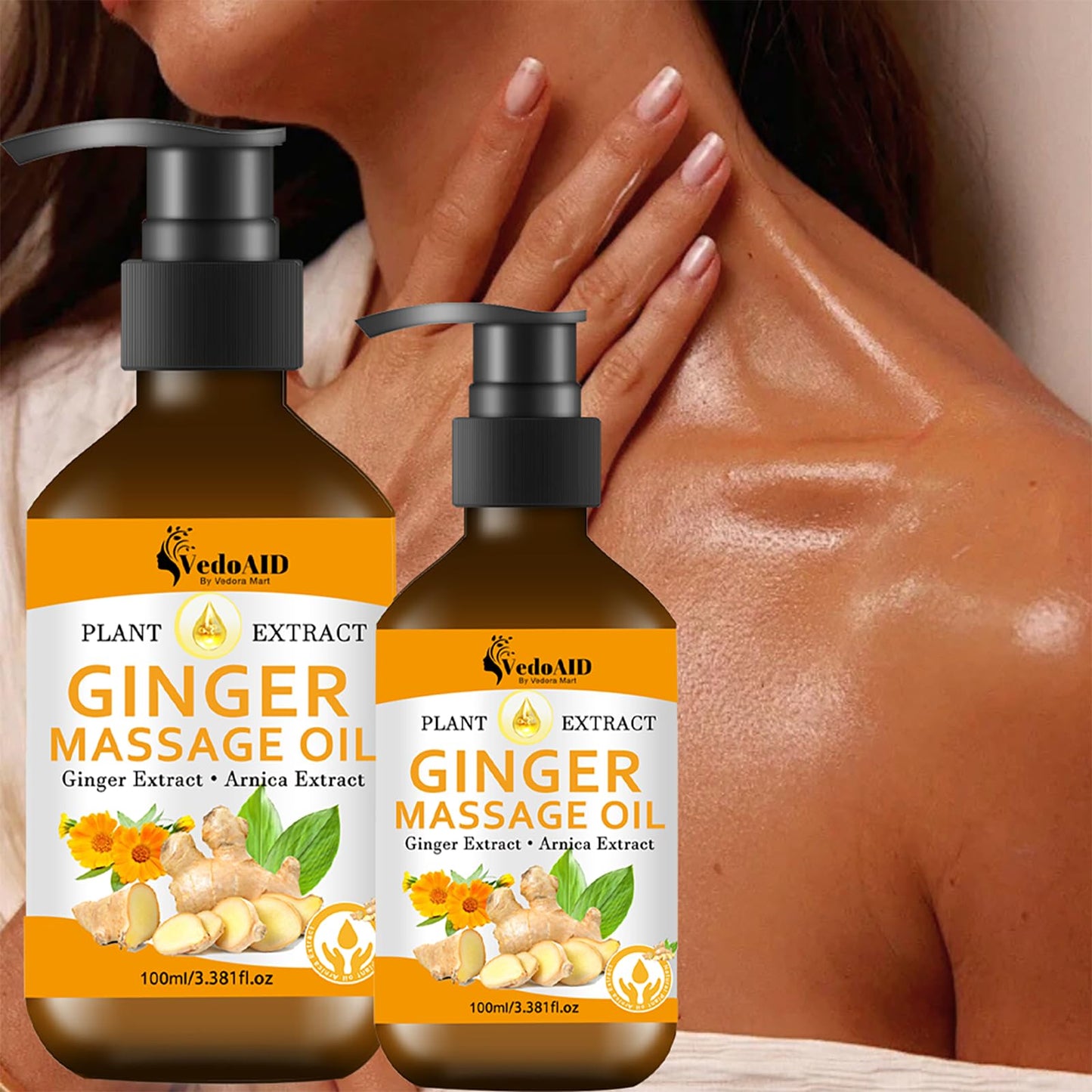 Ginger Massage Oil for Lymphatic Drainage & Sore Muscles – Spa-Quality Massage Oil (1)