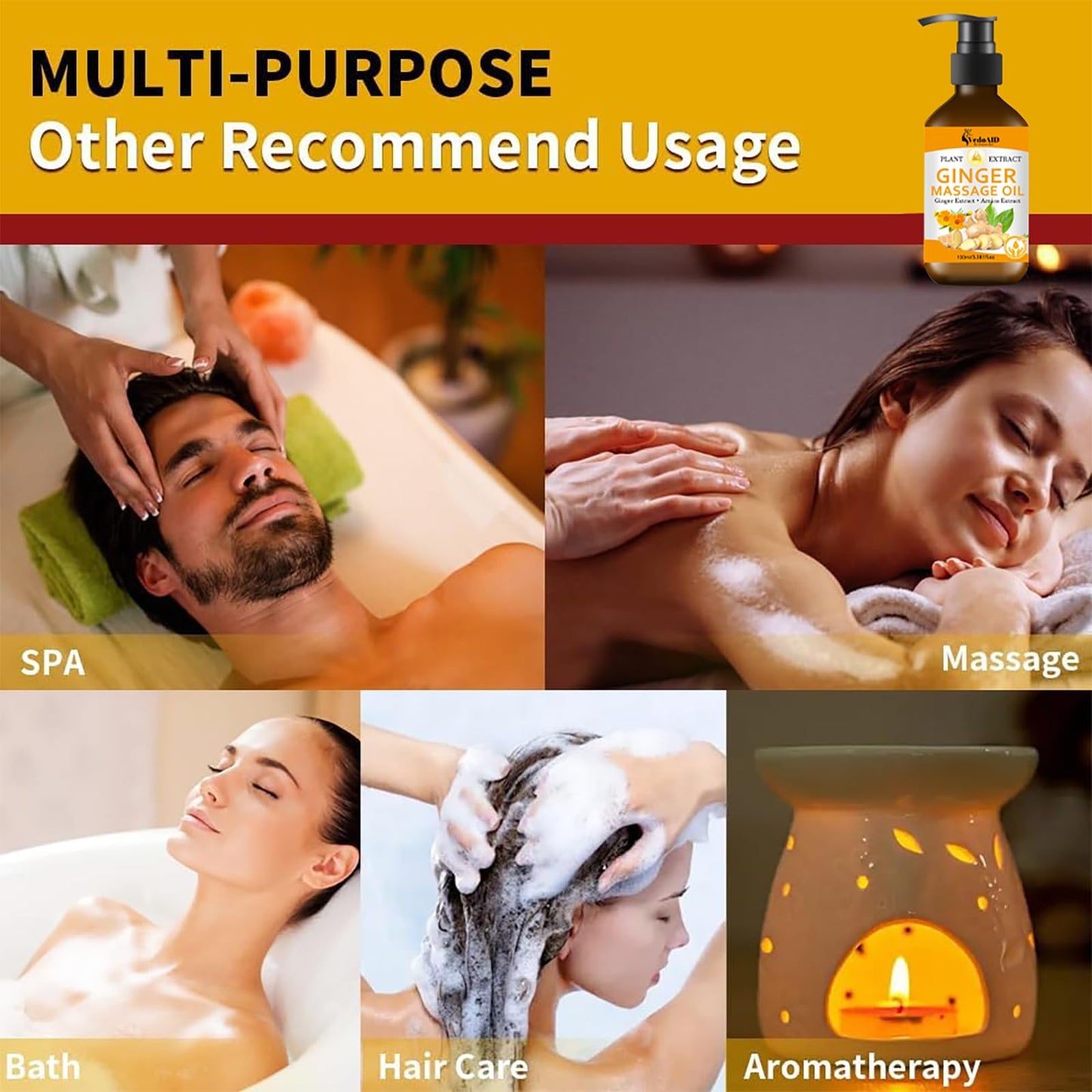 Ginger Massage Oil for Lymphatic Drainage & Sore Muscles – Spa-Quality Massage Oil (1)