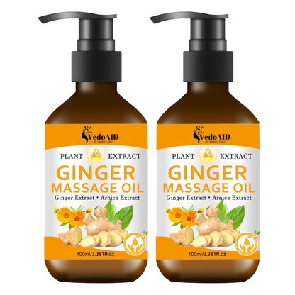 Ginger Massage Oil for Lymphatic Drainage, Sore Muscle Relief & Spa Therapy