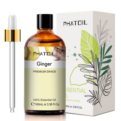 Ginger Essential Oil 100ml | PHATOIL Aromatherapy for Diffusers & DIY