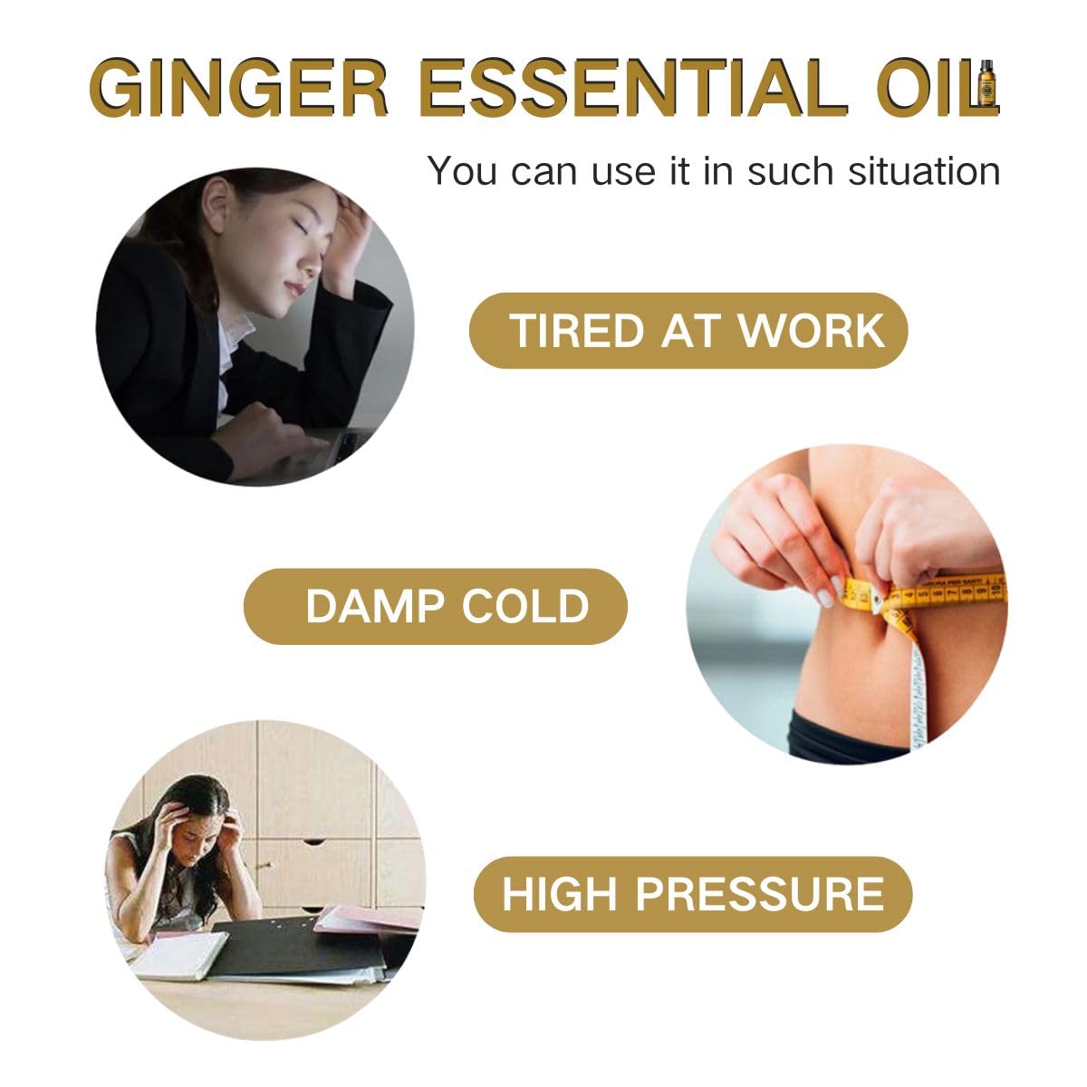 5PCS Ginger Essential Oil for Skin Care (10ml) | Ginger Oil Massage