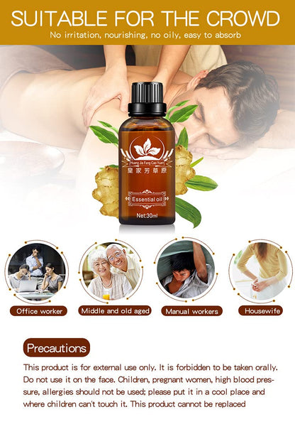 3 Pack Lymphatic Drainage Ginger Oil – Ginger Massage Oil to Promote Blood Circulation, Suitable for Body Massage