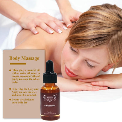 Ginger Oil – Pure Ginger Essential Oil (30ml x5) for Massage & Lymphatic Drainage
