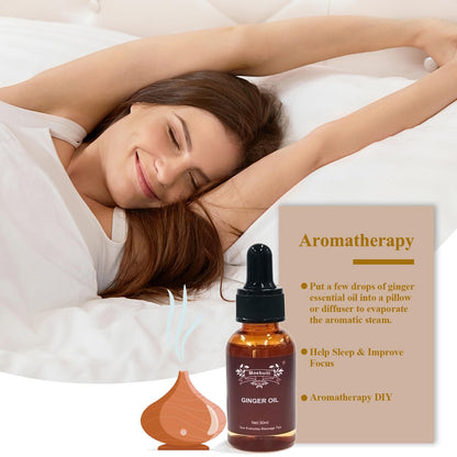 Ginger Oil – Pure Ginger Essential Oil (30ml x5) for Massage & Lymphatic Drainage