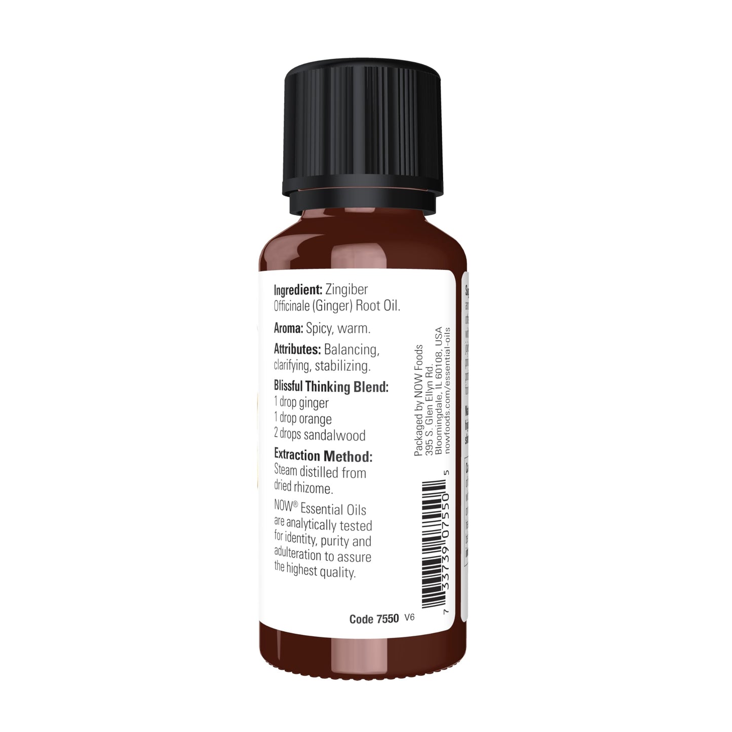 NOW Essential Oils Ginger Oil 1oz - Steam Distilled, 100% Pure