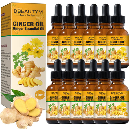 12 Pack Ginger Oil Lymphatic Drainage Massage Oil with Arnica & Vitamin E