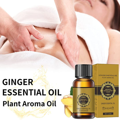 10 Pack Ginger Oil for Lymphatic Drainage – Natural Ginger Massage Oil