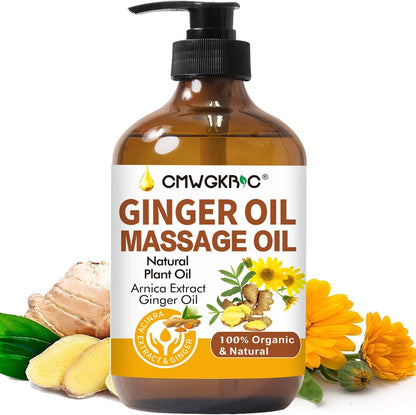 Ginger Massage Oil for Lymphatic Drainage | Natural Body Oil | Arnica & Sore Muscle Relief