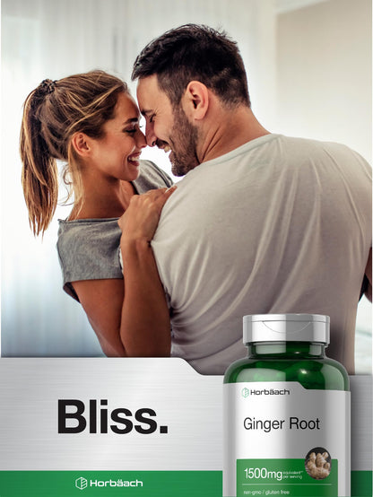 Horbäach Ginger Root Capsules 1500 mg | 150 Pills | Non-GMO, Gluten Free | Ginger Root Extract (Pack of 2)