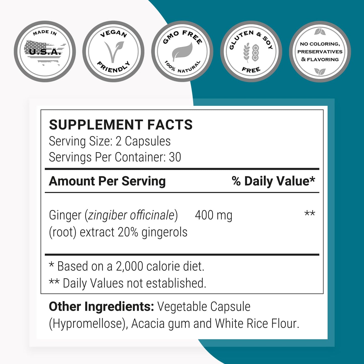 Supersmart Gingerols 400mg Daily – High Potency 20% Gingerols | Non-GMO & Gluten Free