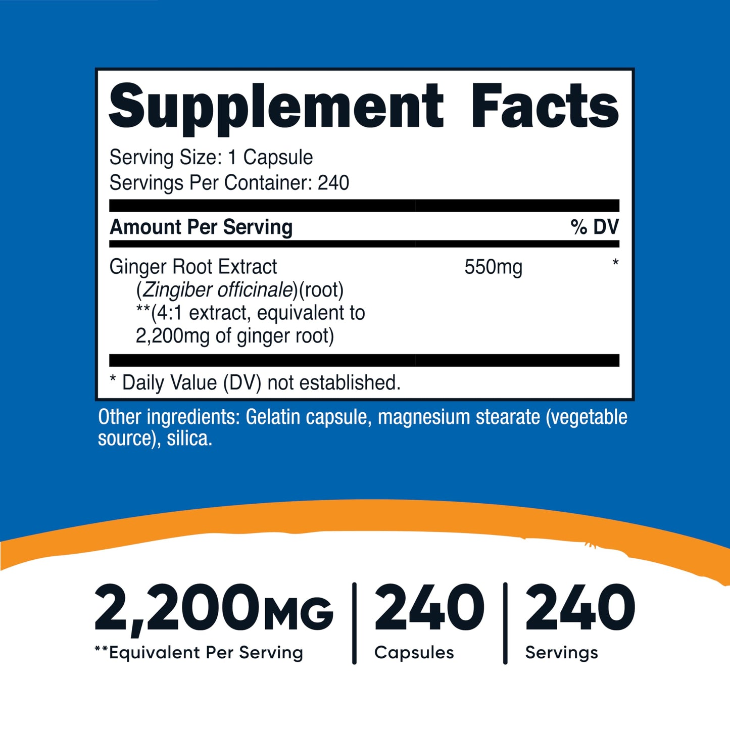 Nutricost Ginger Root Extract 2,200mg - 240 Capsules | Gluten Free, Non-GMO