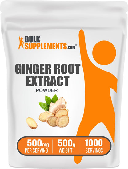 BulkSupplements Ginger Root Extract Powder – 500mg per Serving, 500g (Pack of 1)