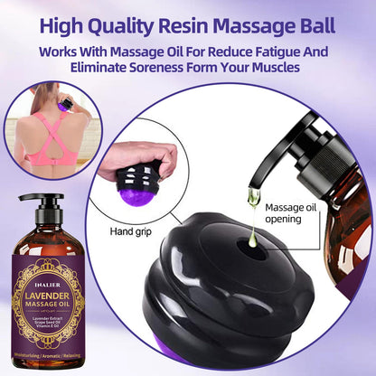 Lavender Massage Oil with Roller Ball – Soothing Spa Massage Oil for Men & Women