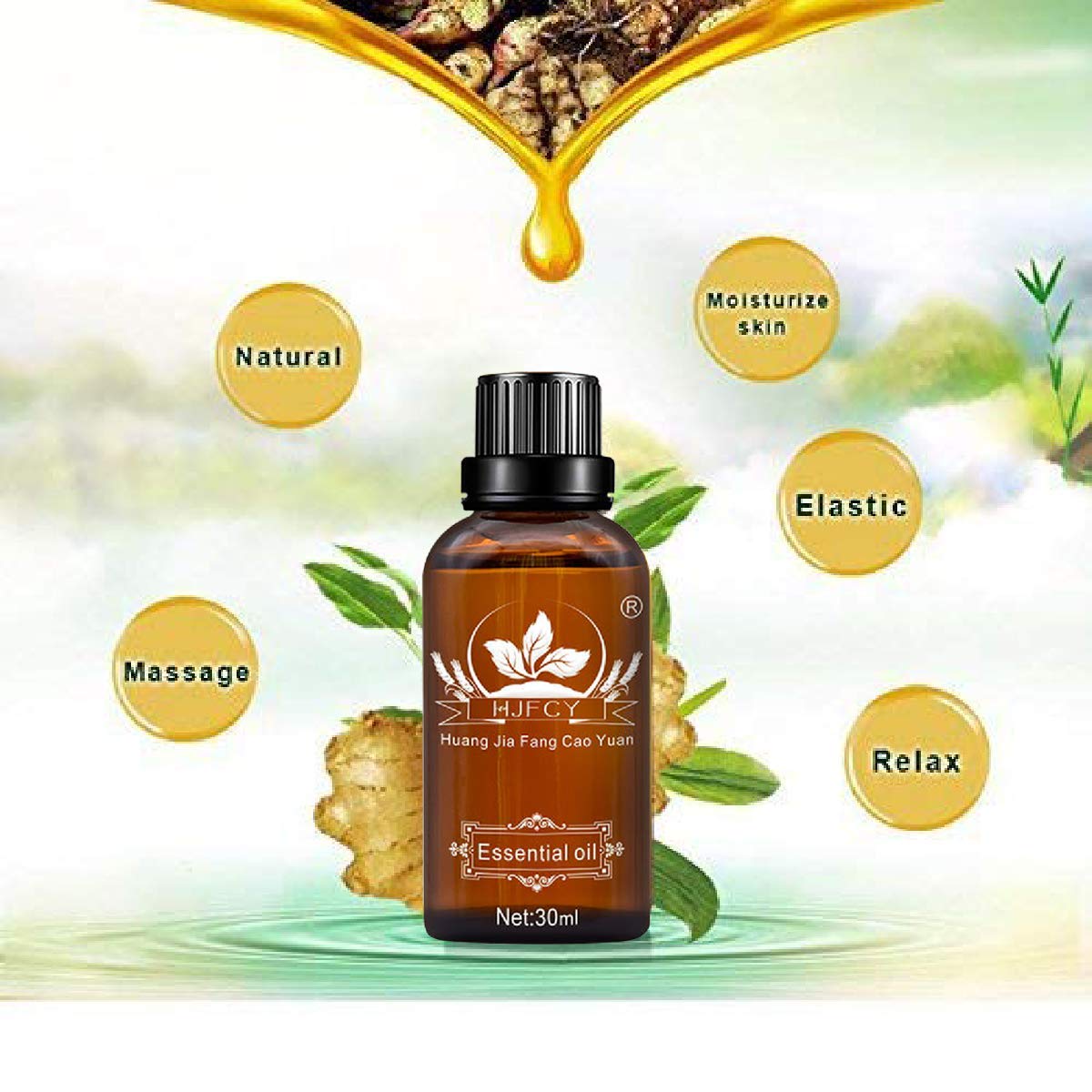 3 Pack Ginger Lymphatic Drainage Massage Oil – Boost Circulation & Metabolism (90ml)