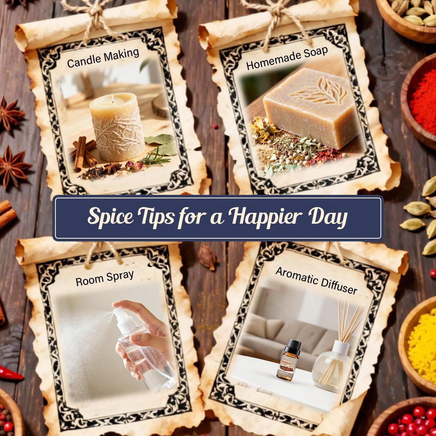 INWICOPH Spice Fragrance Oils Set - 6x10ml for Fall Diffuser and Candle Making