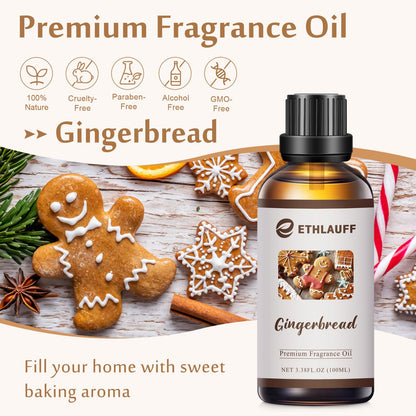 Gingerbread Fragrance Oil 3.38 fl oz – Diffusers, Candles, Soaps