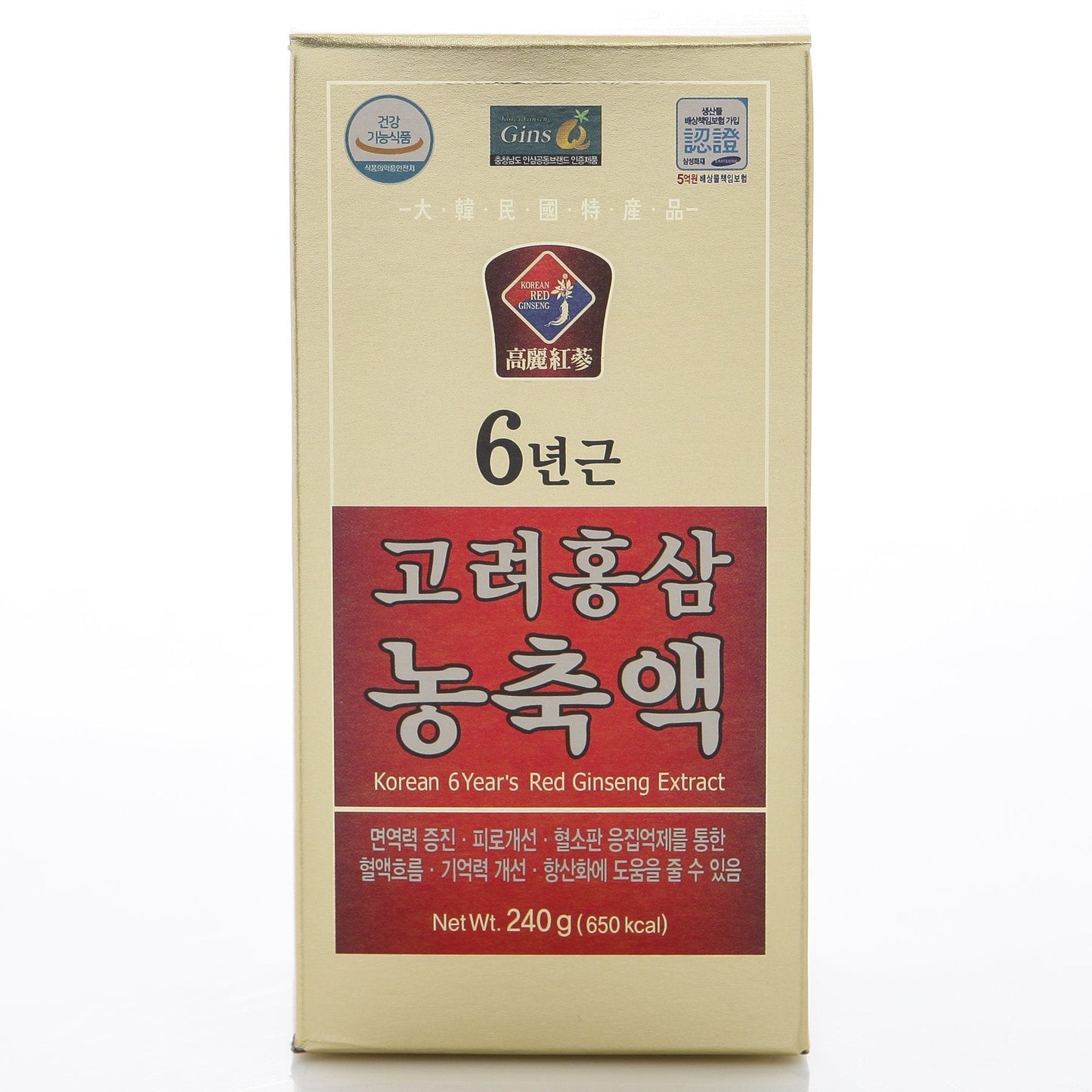 240g Pure Korean 6-Year Red Ginseng Extract – 100% Ginseng, Saponin, Panax
