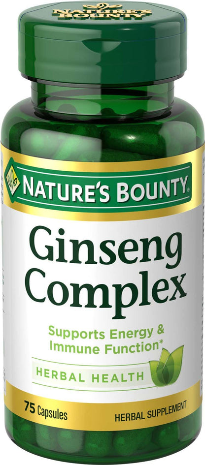 Ginseng Complex Capsules by Nature's Bounty – Vitality & Immune Support, 75 Capsules