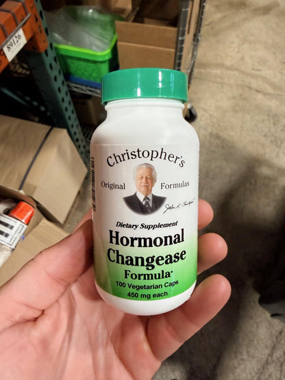 Christopher's Original Formulas Hormonal Changease Formula – 450 mg | 100 Vegetarian Capsules – Herbal Menopause Support