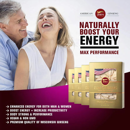 American Wisconsin Ginseng Slices - 16 oz | Boost Energy, Performance & Mood BritishVita | Premium UK Vitamins & Wellness Supplements
