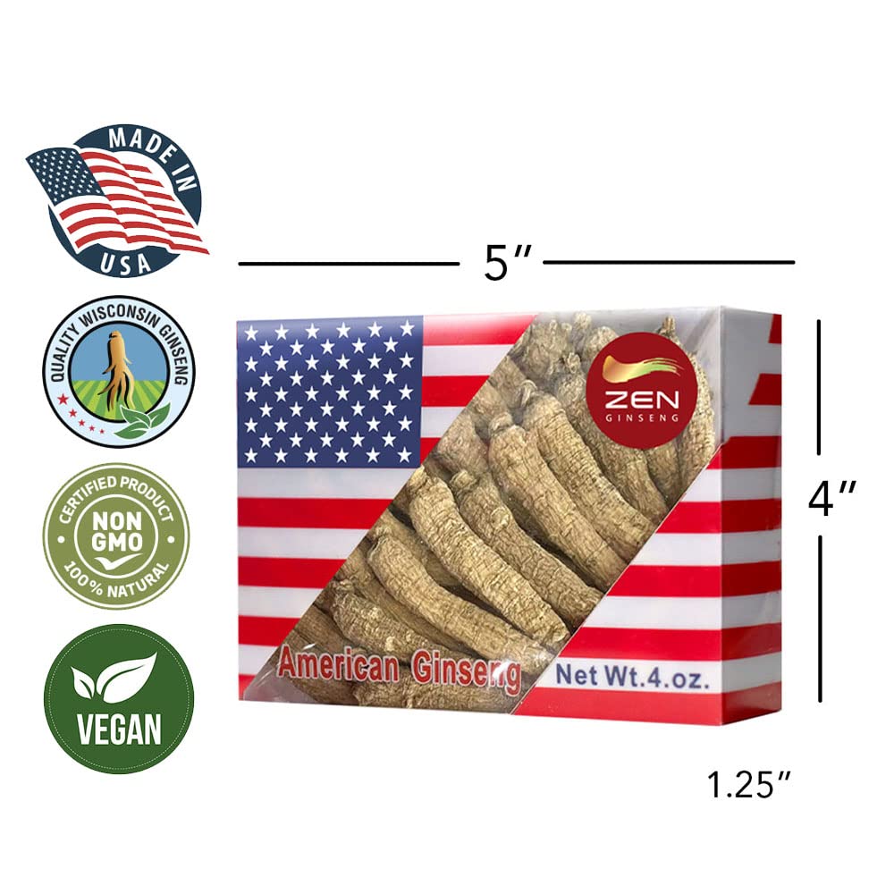 4 Boxes Hand-Selected American Ginseng Root (4oz/Box) – Panax Ginseng, 16 oz Pack