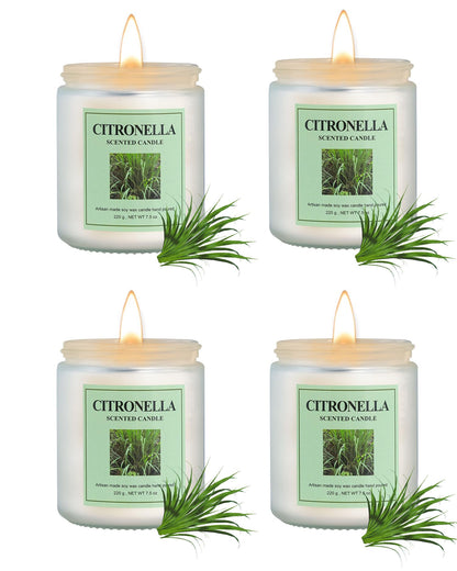 GITRANG 4 Pack Citronella Candles – 30 oz Total, 200+ Hours, Indoor & Outdoor Aromatherapy