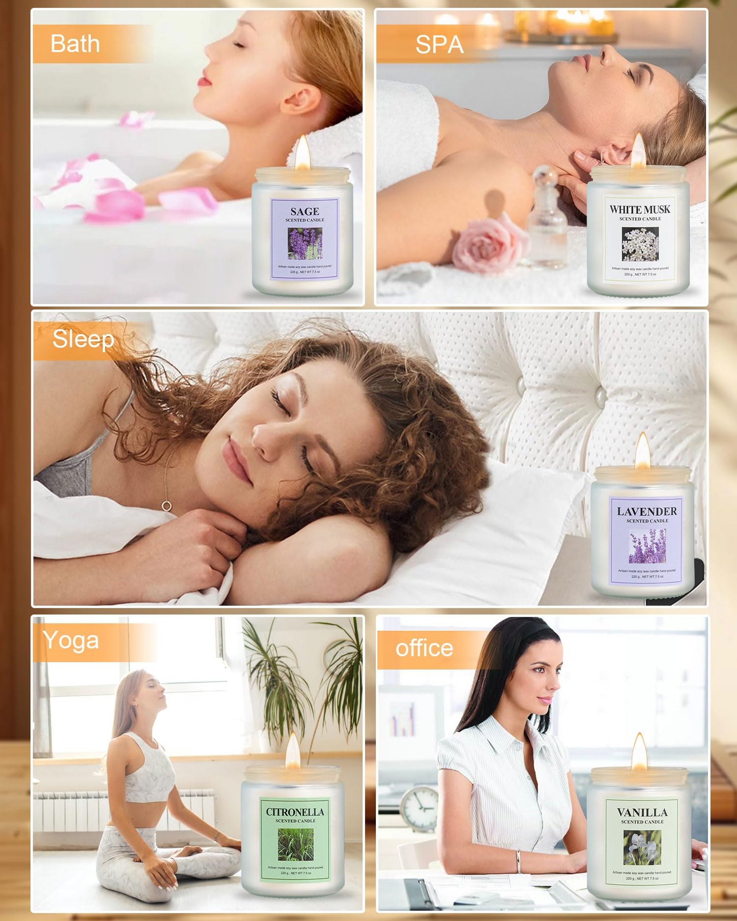 GITRANG 4 Pack Citronella Candles – 30 oz Total, 200+ Hours, Indoor & Outdoor Aromatherapy