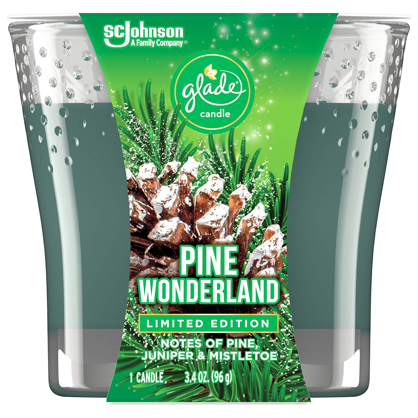 Glade Jar Candles – Pine Wonderland 3.4 oz, 1 Wick | Essential Oils Fragrance