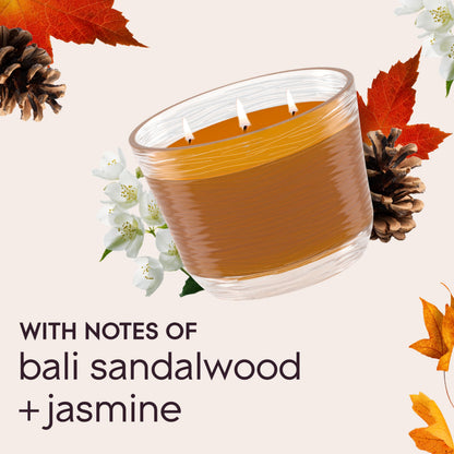 Glade Cashmere Woods 3-Wick Candle – 6.8 oz (3 Count) | Essential Oils
