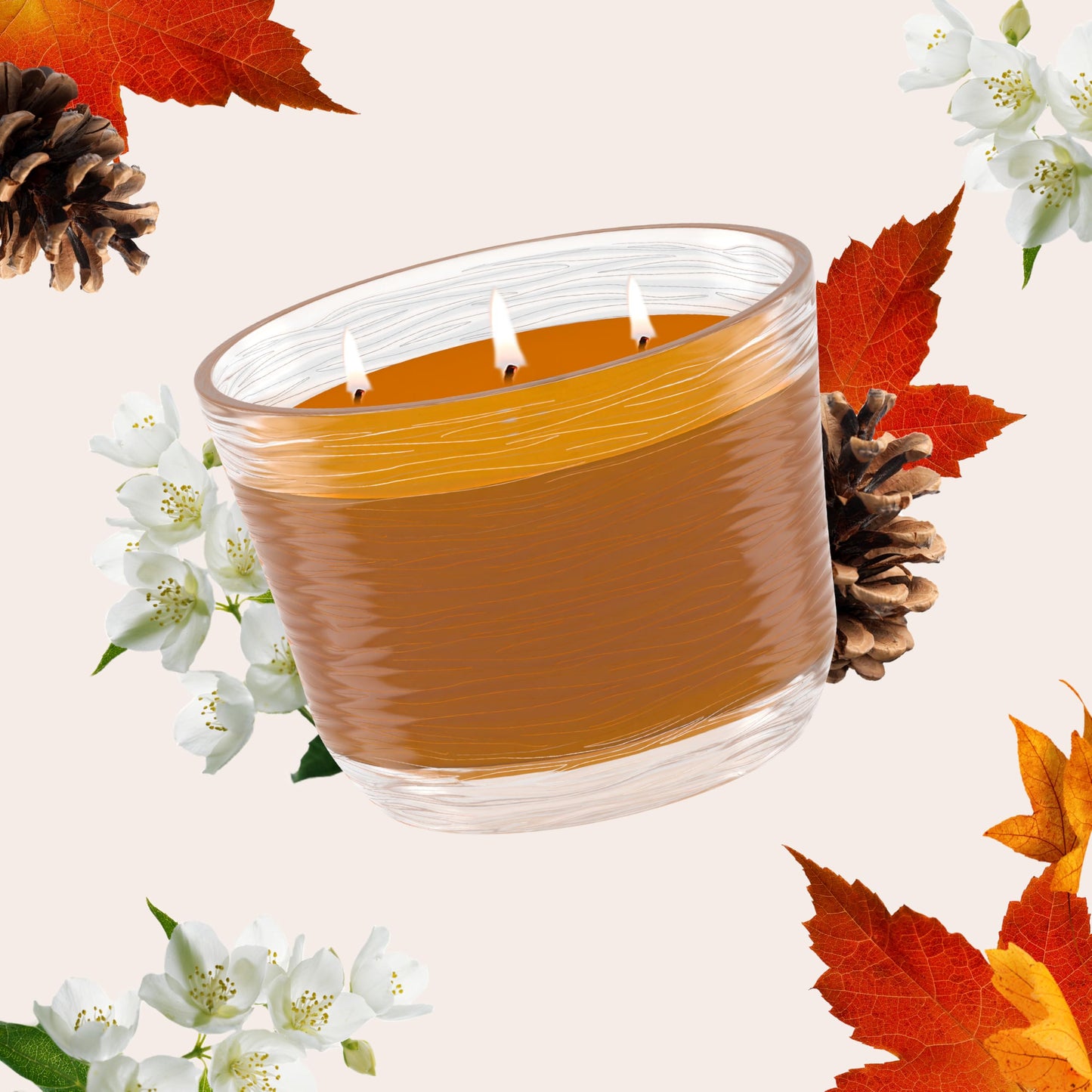 Glade Cashmere Woods 3-Wick Candle – 6.8 oz (3 Count) | Essential Oils