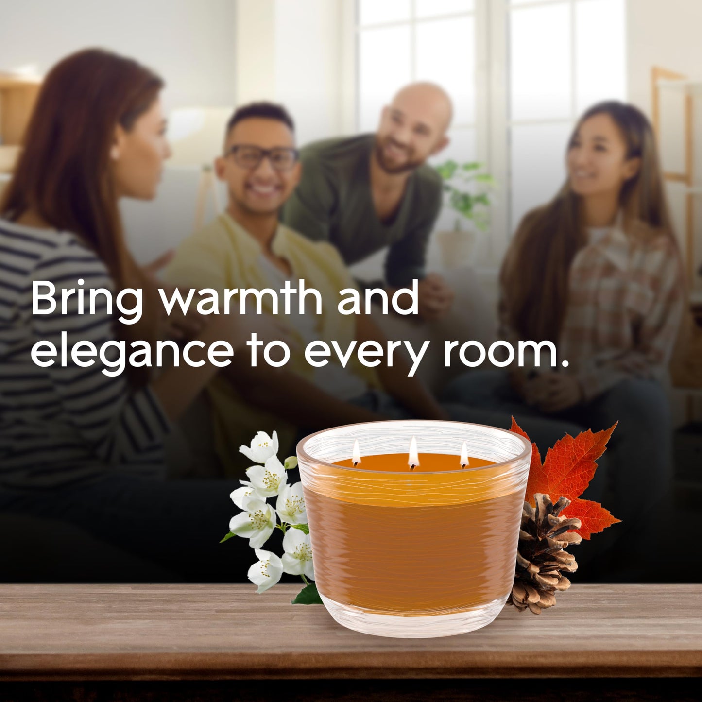 Glade Cashmere Woods 3-Wick Candle – 6.8 oz (3 Count) | Essential Oils