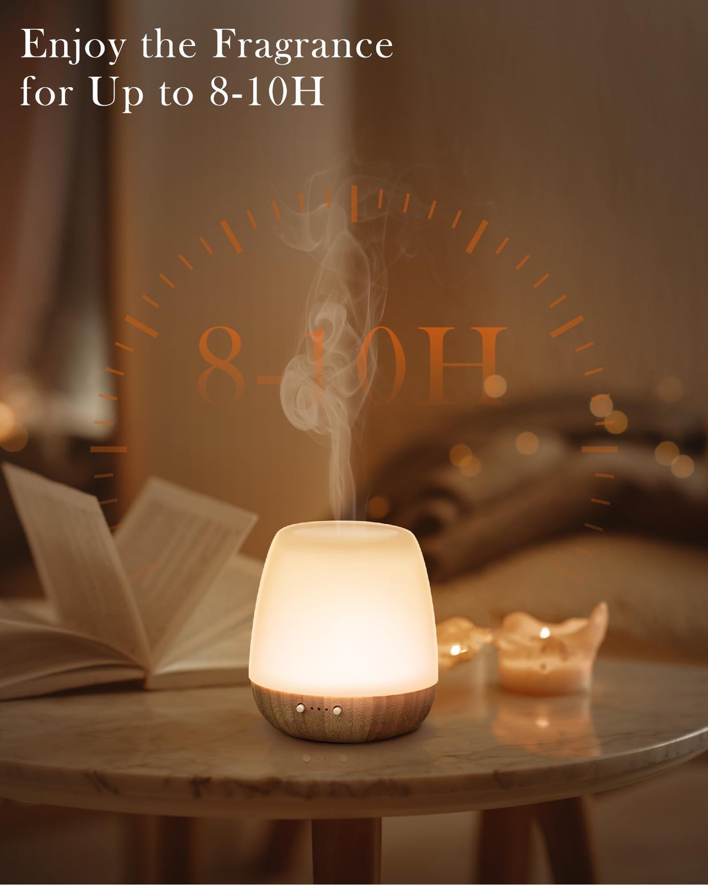 Glass Essential Oil Diffuser 180ml – Ultrasonic, Auto-Off, 7 Mood Lights