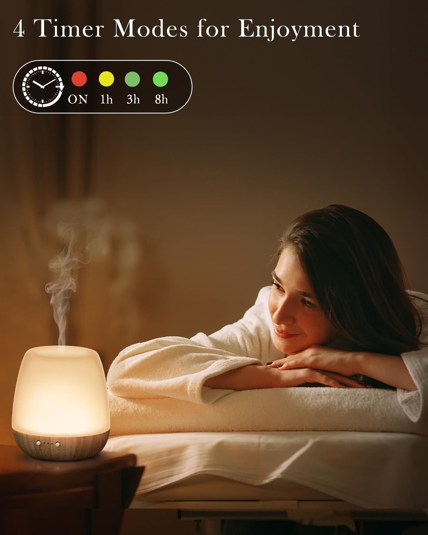 Glass Essential Oil Diffuser 180ml – Ultrasonic, Auto-Off, 7 Mood Lights