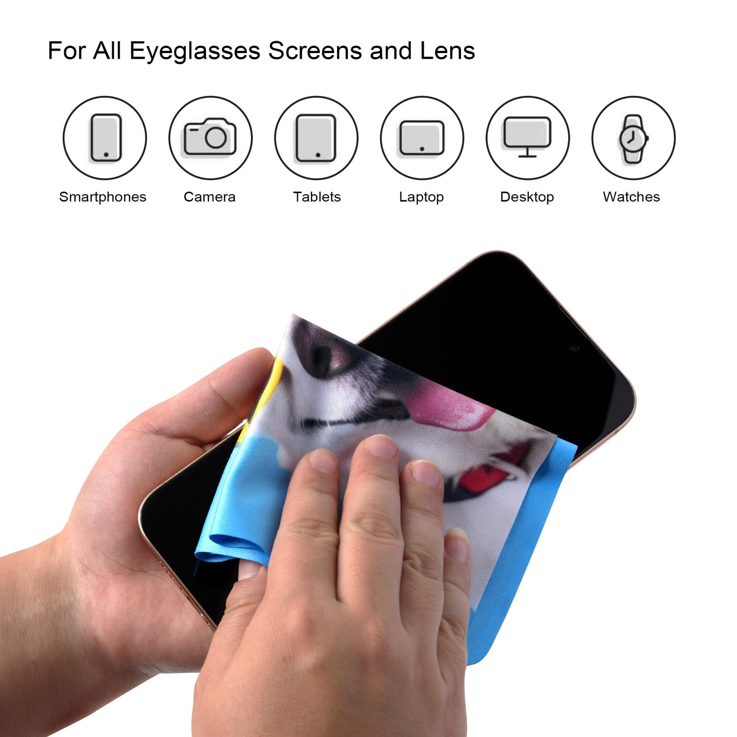 Glasses Cleaning Cloth 6x7in – Multicolor, For Glasses, Camera & Screens