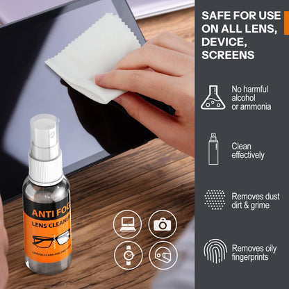 Glasses Cleaner Kit 8-in-1 – Anti-Fog Spray, Portable Cleaning Tool