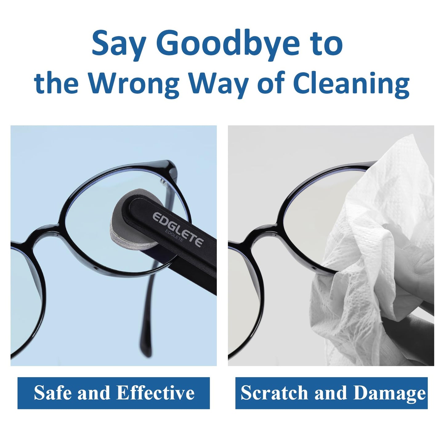 Glasses Cleaner Kit – Eyeglass Cleaning Spray & Microfiber Cloth (Black)