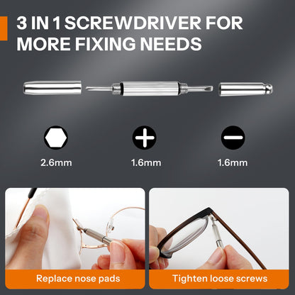 Glasses Cleaner Kit 8-in-1 – Anti-Fog Spray, Portable Cleaning Tool