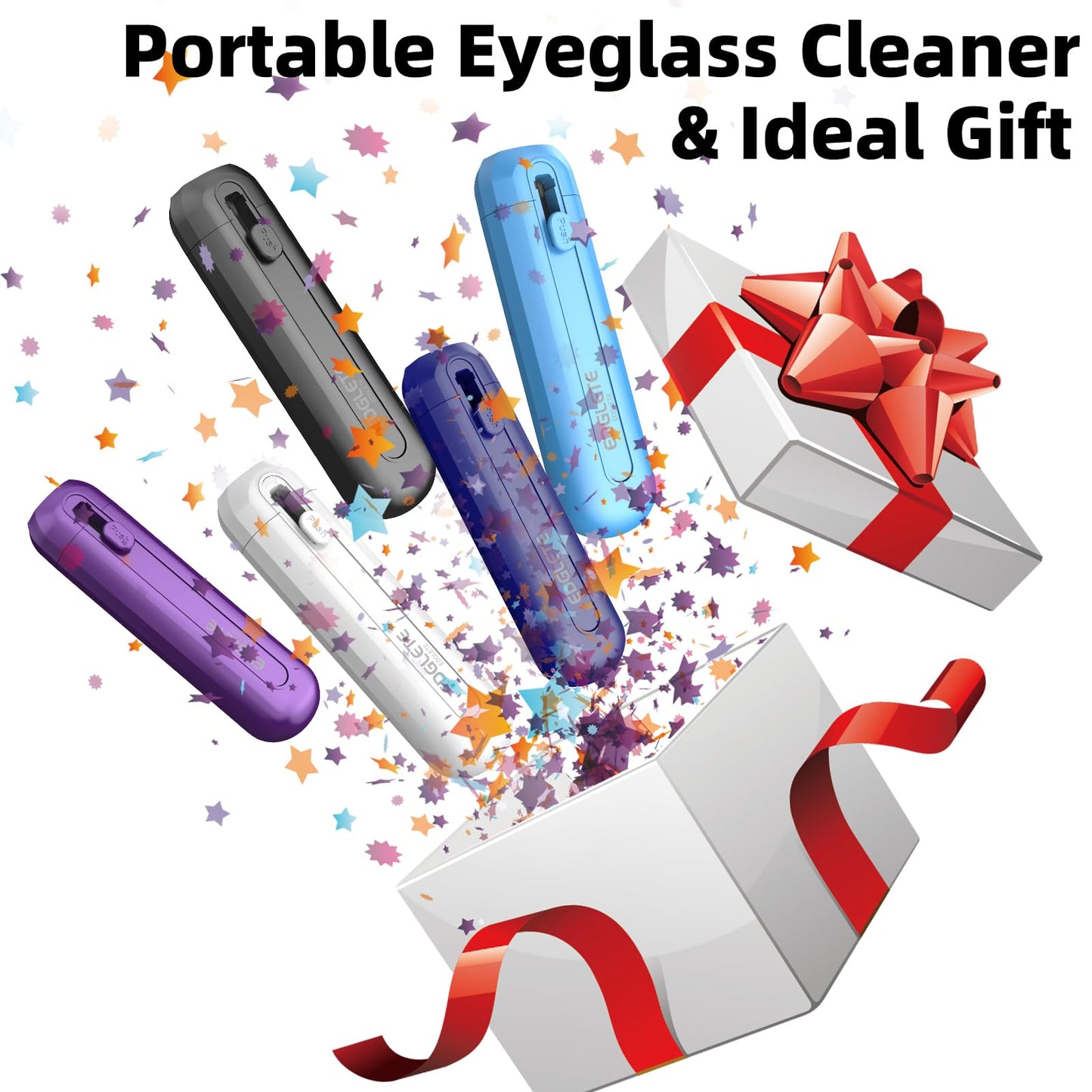 Glasses Cleaner Kit – Eyeglass Cleaning Spray & Microfiber Cloth (Black)