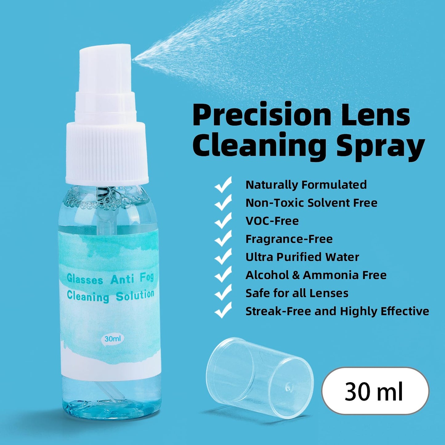 Glasses Cleaner Kit with Anti-Fog Spray, Microfiber Cloth & Repair Tools