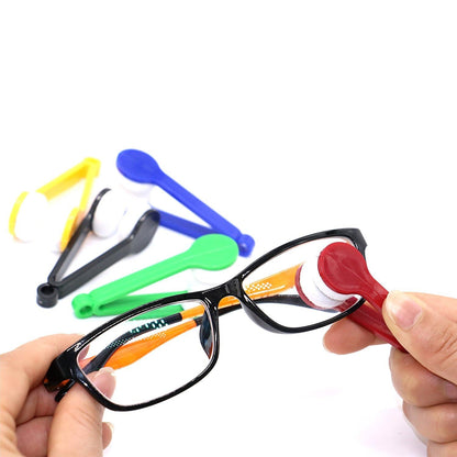12 Pcs Mini Microfiber Glasses Cleaner Brushes – 7cm Handle, Random Color