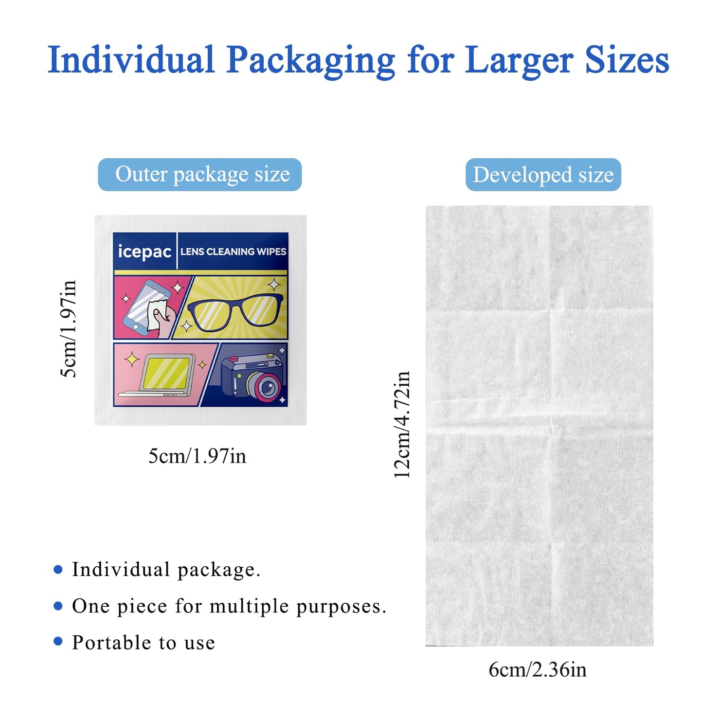 Glasses Cleaner Wipes (300 PCS) – Lens & Screen Wipes for Eyeglasses