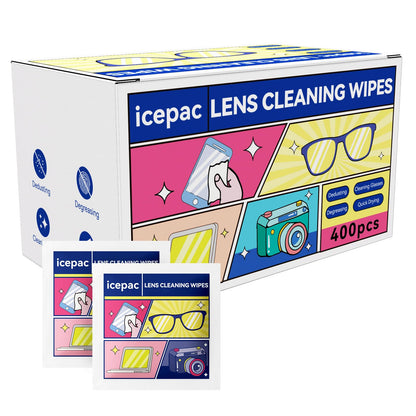 Glasses Wipes Lens Cleaner – 400 Pre-Moistened Wipes | Safe Cleaning for Glasses, Screens & Lenses