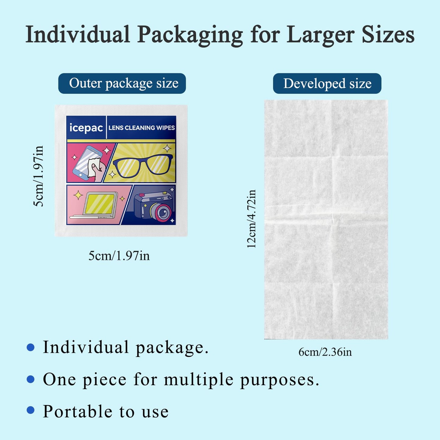 Glasses Wipes Lens Cleaner – 400 Pre-Moistened Wipes | Safe Cleaning for Glasses, Screens & Lenses