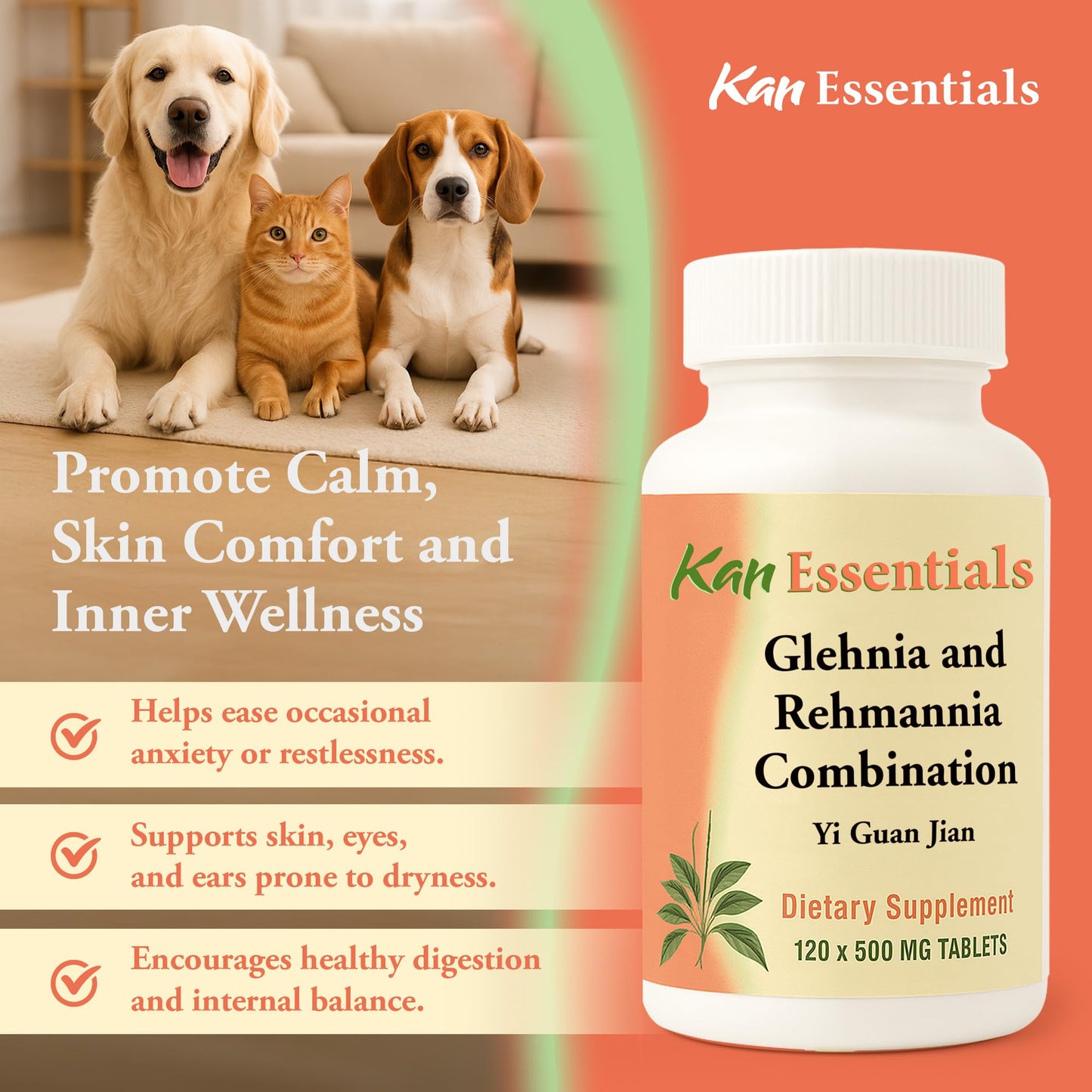 Glehnia and Rehmannia Combination 120 Tabs – Kan Essentials | Kan Herbs