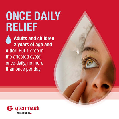 Glenmark Therapeutics Once Daily Olopatadine Eye Drops – Allergy Relief, 0.2%, Twin-Pack