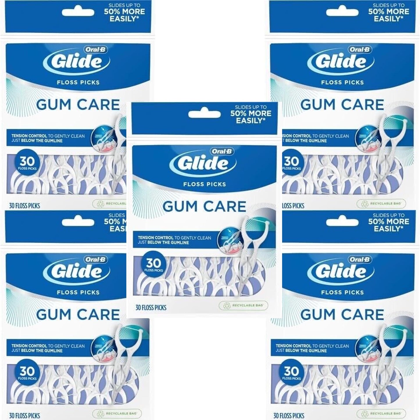 Glide Pro-Health Advanced Floss Picks 30 Ea (Pack of 5)