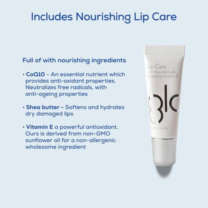 GLO Science Teeth Whitening Gel – 6% Hydrogen Peroxide, 10 Gel Vials + Lip Care