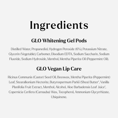 GLO Science So Brilliant Teeth Whitening Kit – Patented Warming Mouthpiece, LED Light Technology, 6% Hydrogen Peroxide Gel, Lip Balm